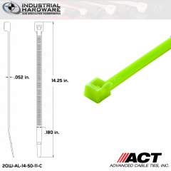 ACT AL-14-50-11-C 14 in. Fluorescent Green Cable Tie