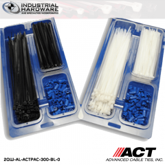 ACT AL-ACTPAC-300-BL-0 UV Black 7"-11" Cable Tie & Blue Wire Nut Kit