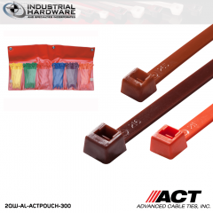 ACT AL-ACTPOUCH-300 4 in. 300pc Color Cable Tie Variety Pouch 10 kit/Case 