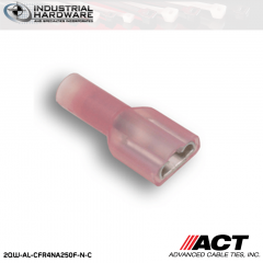 ACT AL-CFR4NA250F-N-C Red Double Crimp Nylon Fully Insulated Female Disconnect 1000pc/Case