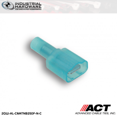 ACT AL-CM4TNB250F-N-C Blue Double Crimp Nylon Fully Insulated Male Disconnect 1000pc/Case