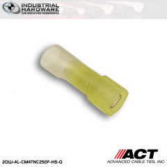 ACT AL-CM4TNC250F-HS-Q Yellow Heat Shrink Fully Insulated Male Disconnect 250pc/Case