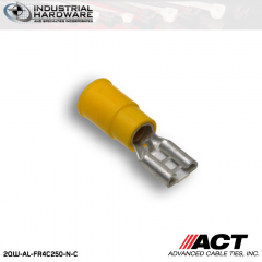 ACT AL-FR4C250-N-C Yellow Double Crimp Nylon Female Disconnect 12-10 AWG 1000 pc/Case