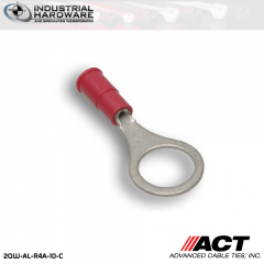 ACT AL-R4A-10-C Red Vinyl Ring Terminal 22-18 AWG 1000 pc/Case