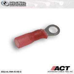 ACT AL-R4A-10-HS-Q Red Heat Shrink Ring Terminal 22-18 AWG 250 pc/Case