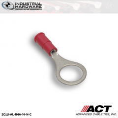 ACT AL-R4A-14-N-C Red Double Crimp Nylon Ring Terminal 22-18 AWG 1000 pc/Case