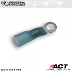 ACT AL-R4B-10-HS-Q Blue Heat Shrink Ring Terminal 16-14 AWG 250 pc/Case