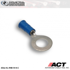 ACT AL-R4B-14-N-C Blue Double Crimp Nylon Ring Terminal 16-14 AWG 1000 pc/Case