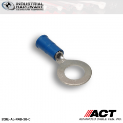 ACT AL-R4B-38-C Blue Vinyl Ring Terminal 16-14 AWG 1000 pc/Case