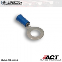 ACT AL-R4B-38-HS-Q Blue Heat Shrink Ring Terminal 16-14 AWG 250 pc/Case