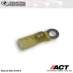 ACT AL-R4C-10-HS-Q Yellow Heat Shrink Ring Terminal 12-10 AWG 250 pc/Case