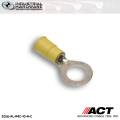 ACT AL-R4C-10-N-C Yellow Double Crimp Nylon Ring Terminal 12-10 AWG 1000 pc/Case