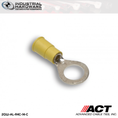 ACT AL-R4C-14-C Yellow Vinyl Ring Terminal 12-10 AWG 1000 pc/Case