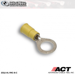 ACT AL-R4C-6-C Yellow Vinyl Ring Terminal 12-10 AWG 1000 pc/Case