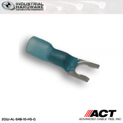 ACT AL-S4B-10-HS-Q Blue Heat Shrink Spade Terminal 16-14 AWG 250 pc/Case