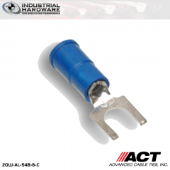 ACT AL-S4B-6-C Blue Vinyl Spade Terminal 16-14 AWG 1000 pc/Case