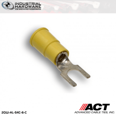 ACT AL-S4C-6-C Yellow Vinyl Spade Terminal 12-10 AWG 1000 pc/Case