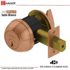 Hager 3115 2-3/4 US10 SCE 0BC Grade 1 Deadlock Stock No 116221