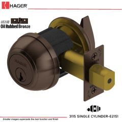 Hager 3115 2-3/8 US10B YAP KA Grade 1 Deadlock Stock No 137940