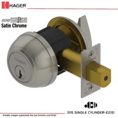 Hager 3115 2-3/4 US26D SCE KD Grade 1 Deadlock Stock No 099271