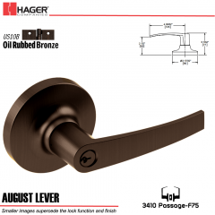 Hager 3410 August Lever Lockset US10B/US26D Stock No 171776