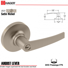 Hager 3410 August Lever Lockset US15 Stock No 132833