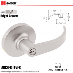 Hager 3410 Archer Lever Lockset US26 Stock No 157289