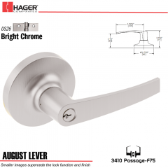 Hager 3410 August Lever Lockset US26 Stock No 145988