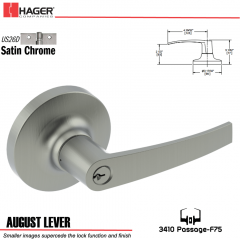 Hager 3410 August Lever Lockset US26D Stock No 130831