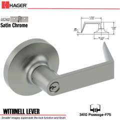 Hager 3410 Withnell Lever Lockset US26D Stock No 103989