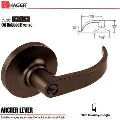 Hager 3417 Archer Lever Lockset US10B Stock No 012577