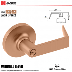 Hager 3440 Withnell Lever Lockset US10 Stock No 166707