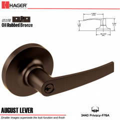 Hager 3440 August Lever Lockset US10B/US26D Stock No 164176