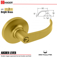 Hager 3440 Archer Lever Lockset US3 Stock No 012516