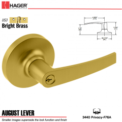 Hager 3440 August Lever Lockset US3 Stock No 040639