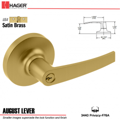 Hager 3440 August Lever Lockset US4/US26 Stock No 137611