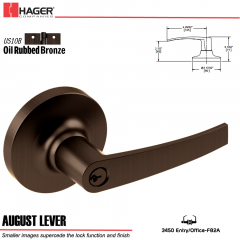 Hager 3450 August Lever Lockset US10B Stock No 139755