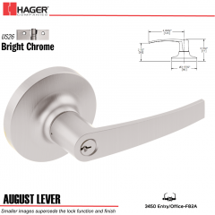 Hager 3450 August Lever Lockset US26 Stock No 028439