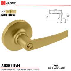 Hager 3450 August Lever Lockset US4 Stock No 139284