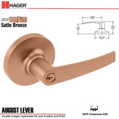 Hager 3470 August Lever Lockset US10 Stock No 158051