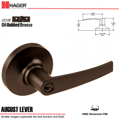 Hager 3480 August Lever Lockset US10B/US26D Stock No 164174