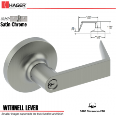 Hager 3480 Withnell Lever Lockset US26D Stock No 182639