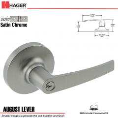 Hager 3495 August Lever Lockset US26D Stock No 151405