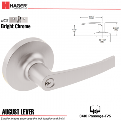 Hager 3510 August Lever Lockset US26 Stock No 133742