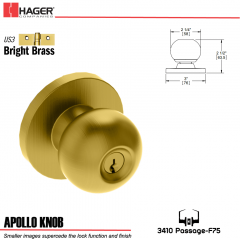 Hager 3510 Apollo Knob Lockset US3 Stock No 013094