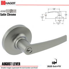 Hager 3525 August Lever Lockset US26D Stock No 164672