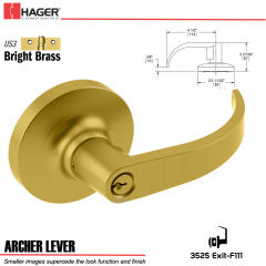 Hager 3525 Archer Lever Lockset US3 Stock No 111583