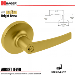 Hager 3525 August Lever Lockset US3 Stock No 038519