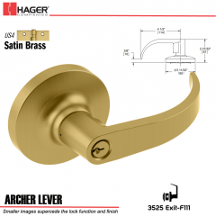 Hager 3525 Archer Lever Lockset US4 Stock No 095534