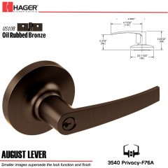 Hager 3540 August Lever Lockset US10B Stock No 038280